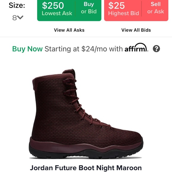 Jordan Future Boot Night Maroon sz 8 - Picture 9 of 10